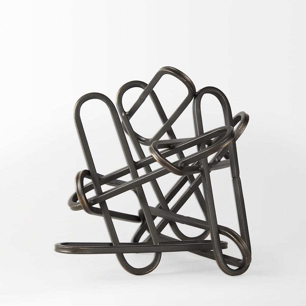 Mercana - Henderson 10.4L x 8.3W x 7.7H Black Metal Paperclip Decorative Object - 69495_CLOSEOUT view 3