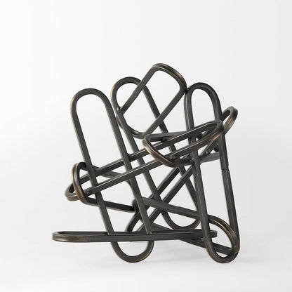 Mercana - Henderson 10.4L x 8.3W x 7.7H Black Metal Paperclip Decorative Object - 69495_CLOSEOUT view 3