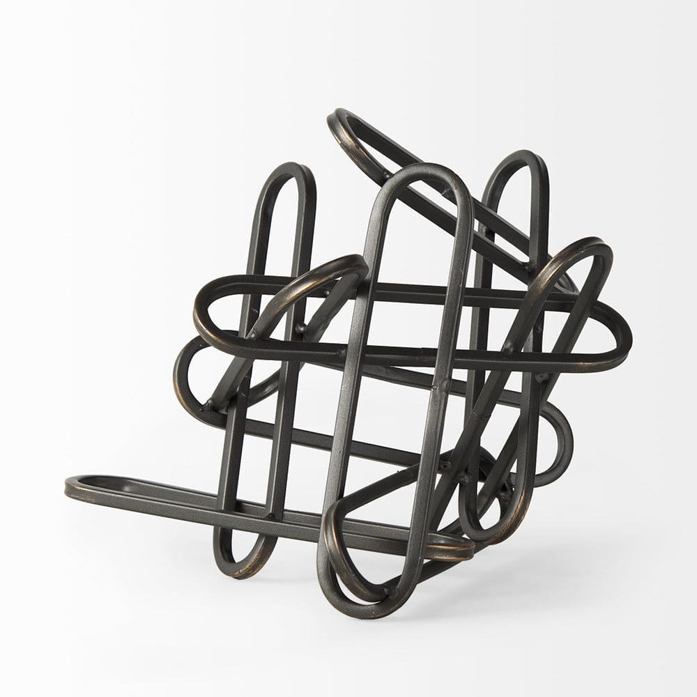 Mercana - Henderson 10.4L x 8.3W x 7.7H Black Metal Paperclip Decorative Object - 69495_CLOSEOUT view 4