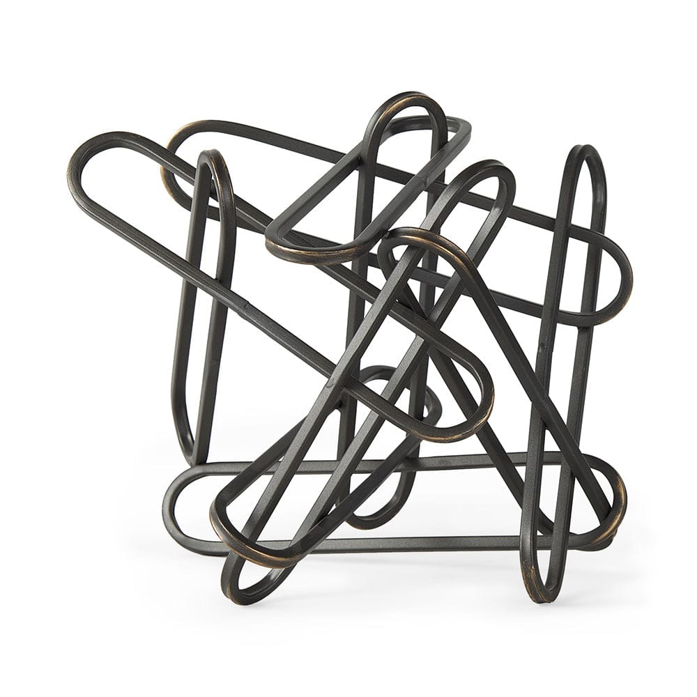 Mercana - Henderson 12.2L x 9.1W x 9.1H Black Metal Paperclip Decorative Object - 69496_CLOSEOUT view 1
