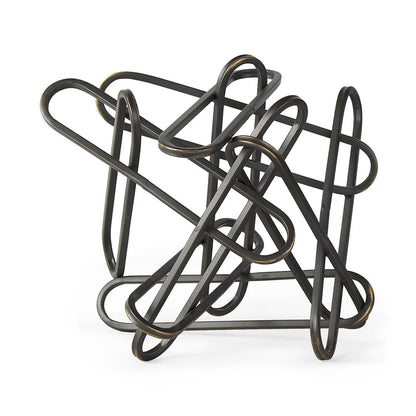 Mercana - Henderson 12.2L x 9.1W x 9.1H Black Metal Paperclip Decorative Object - 69496_CLOSEOUT view 1