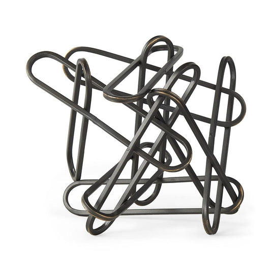 Mercana - Henderson 12.2L x 9.1W x 9.1H Black Metal Paperclip Decorative Object - 69496_CLOSEOUT view 1