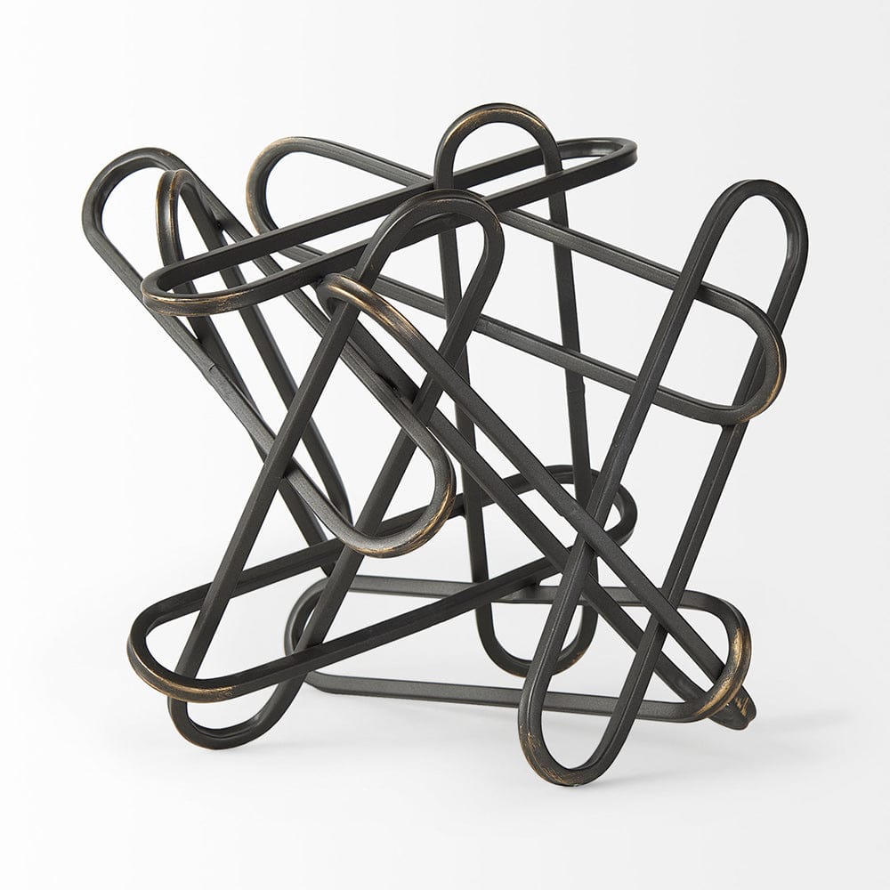 Mercana - Henderson 12.2L x 9.1W x 9.1H Black Metal Paperclip Decorative Object - 69496_CLOSEOUT view 2