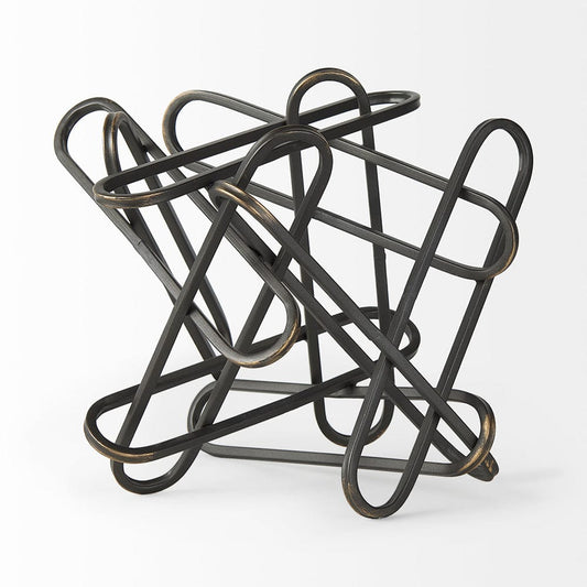 Mercana - Henderson 12.2L x 9.1W x 9.1H Black Metal Paperclip Decorative Object - 69496_CLOSEOUT view 2