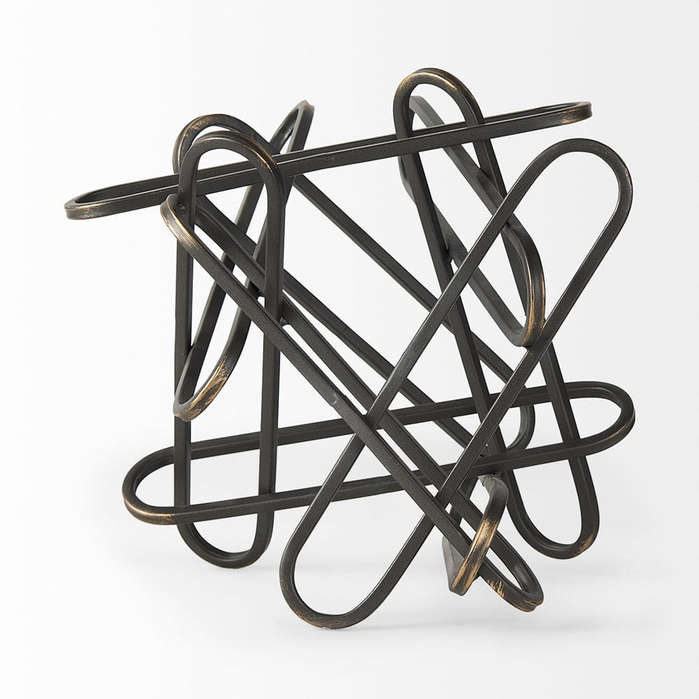 Mercana - Henderson 12.2L x 9.1W x 9.1H Black Metal Paperclip Decorative Object - 69496_CLOSEOUT view 3