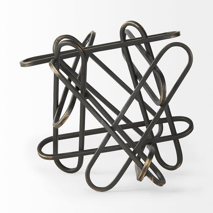 Mercana - Henderson 12.2L x 9.1W x 9.1H Black Metal Paperclip Decorative Object - 69496_CLOSEOUT view 3