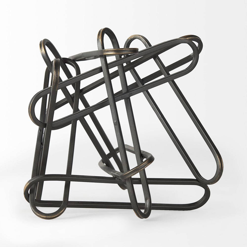 Mercana - Henderson 12.2L x 9.1W x 9.1H Black Metal Paperclip Decorative Object - 69496_CLOSEOUT view 4