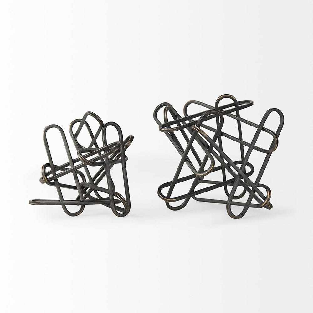 Mercana - Henderson 12.2L x 9.1W x 9.1H Black Metal Paperclip Decorative Object - 69496_CLOSEOUT view 5