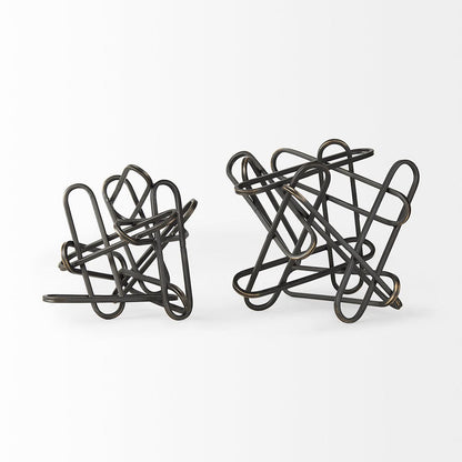 Mercana - Henderson 12.2L x 9.1W x 9.1H Black Metal Paperclip Decorative Object - 69496_CLOSEOUT view 5