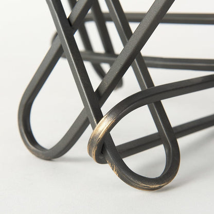 Mercana - Henderson 12.2L x 9.1W x 9.1H Black Metal Paperclip Decorative Object - 69496_CLOSEOUT view 8