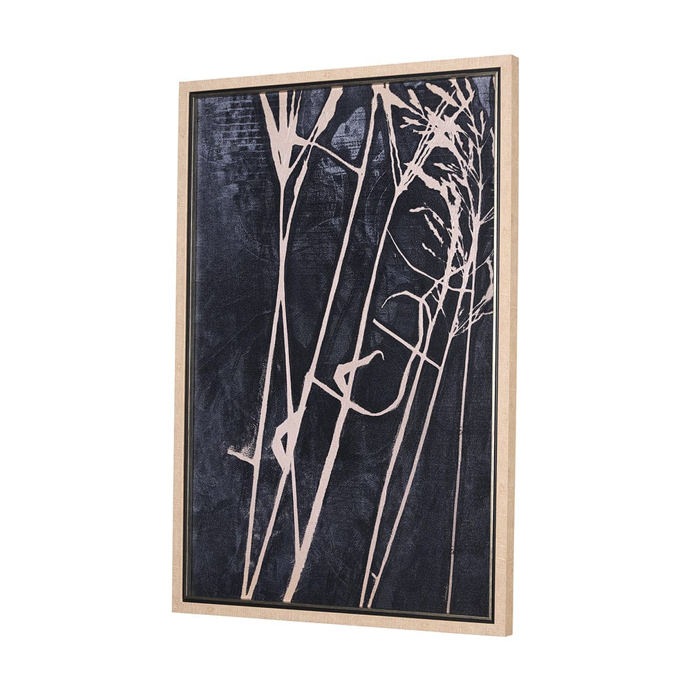 Mercana - Herbes Hautes Indigo II by Mercana Studio a Hand Embellished Textured Framed Art Print - 15267 view 3