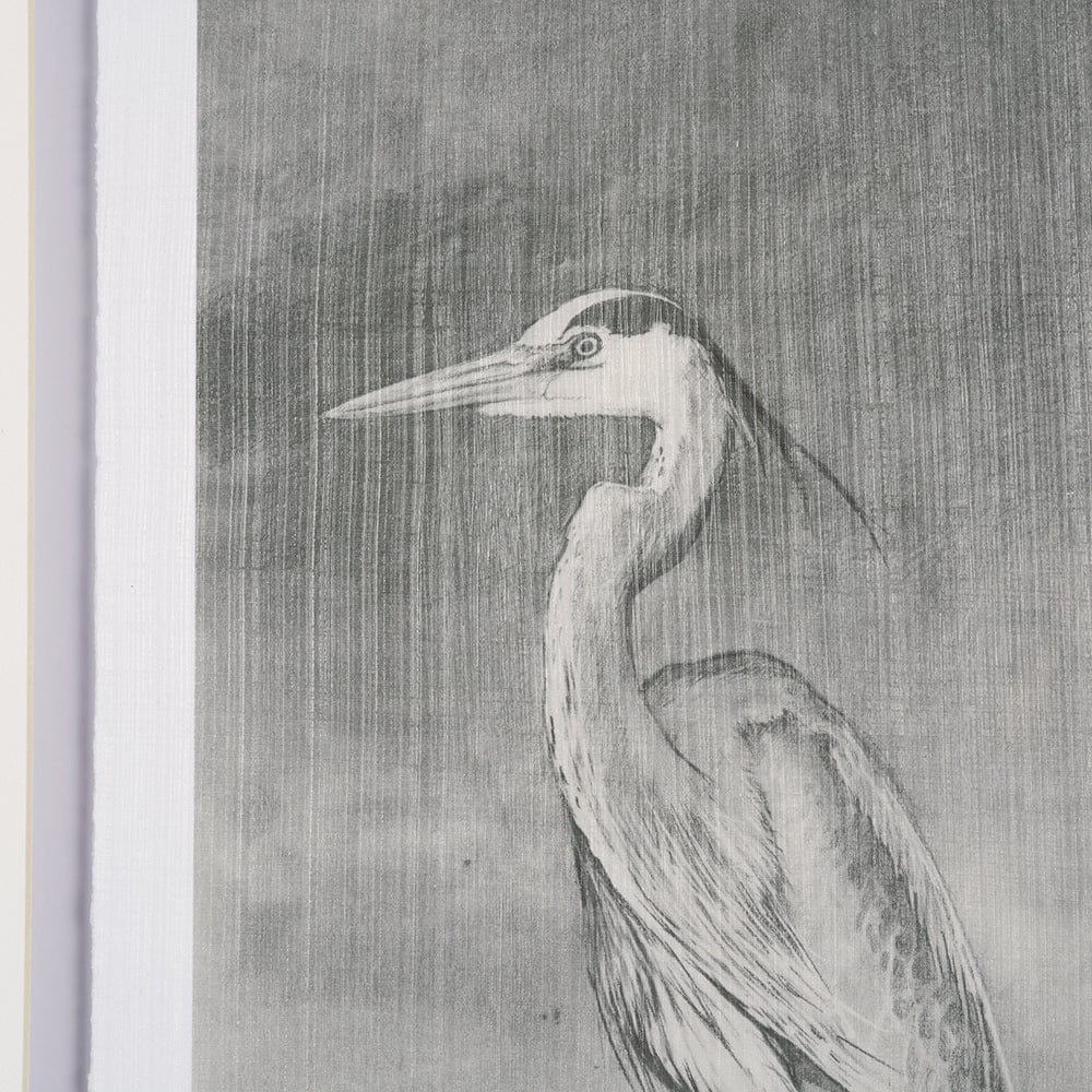 Mercana - Heron Sketch by Mercana Studio a Hand Embellished Framed Art Print Matted under Glass - 15751 view 7