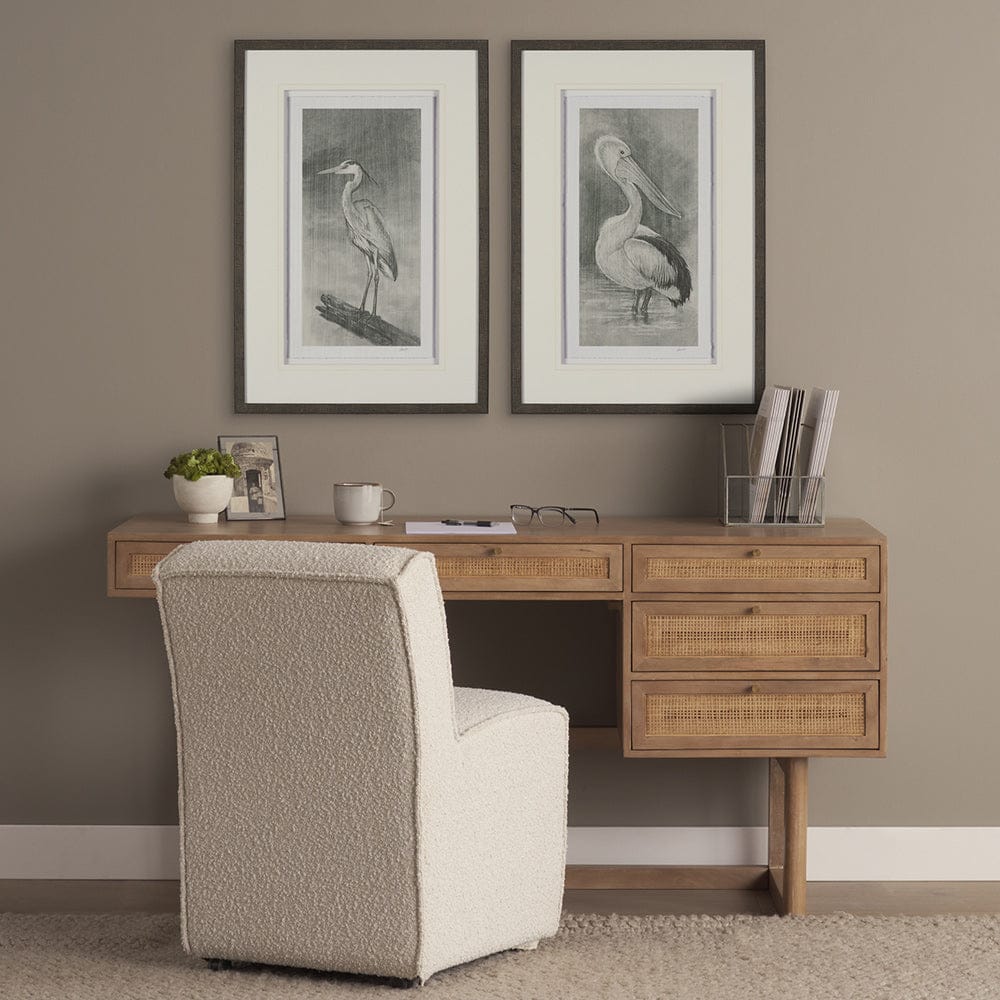 Mercana - Heron Sketch by Mercana Studio a Hand Embellished Framed Art Print Matted under Glass - 15751 view 8