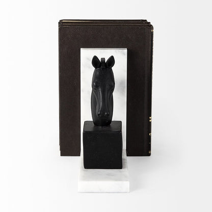 Mercana - Hidalgo 14L x 3W Black Majestic Horse Bookends (Set of 2) - 68931 view 3