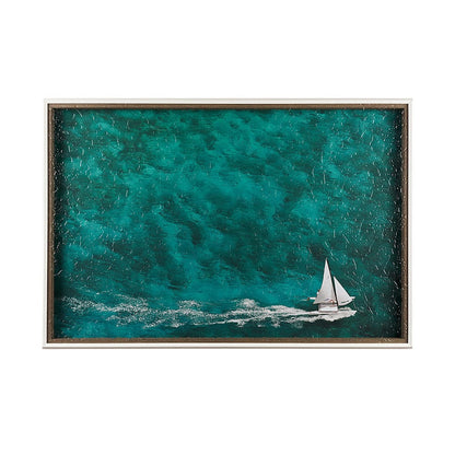 Mercana - Hobie Sailing by Mercana Studio a Hand Embellished Textured Framed Art Print Matted under Glass - 13927 view 1