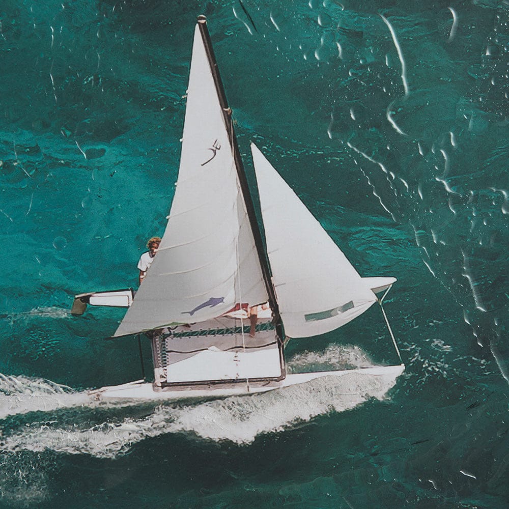 Mercana - Hobie Sailing by Mercana Studio a Hand Embellished Textured Framed Art Print Matted under Glass - 13927 view 7
