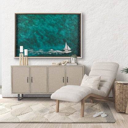 Mercana - Hobie Sailing by Mercana Studio a Hand Embellished Textured Framed Art Print Matted under Glass - 13927 view 8