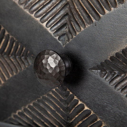 Mercana - Hogarth 48x24 Rectangular Brown Solid Wood Top Iron Metal Base w/6 Drawers Coffee Table - 67742_CLOSEOUT view 2