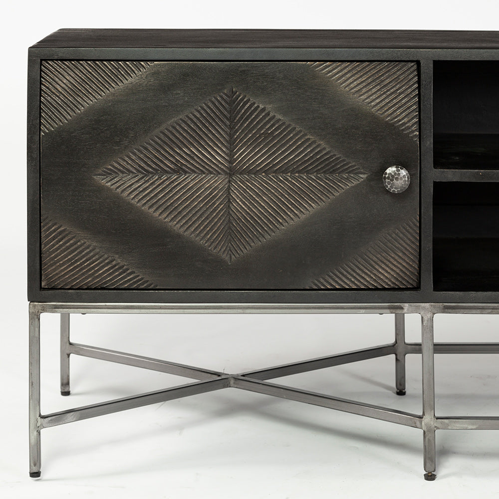 Mercana - Hogarth I Dark Brown Solid Wood TV Stand Media Console with Storage, TV up to 81" - 67741 view 8