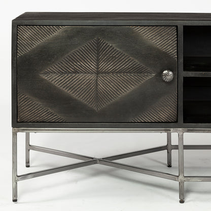 Mercana - Hogarth I Dark Brown Solid Wood TV Stand Media Console with Storage, TV up to 81" - 67741 view 8