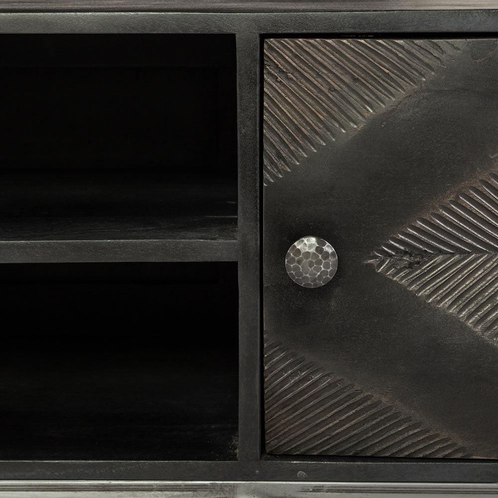 Mercana - Hogarth I Dark Brown Solid Wood TV Stand Media Console with Storage, TV up to 81" - 67741 view 9