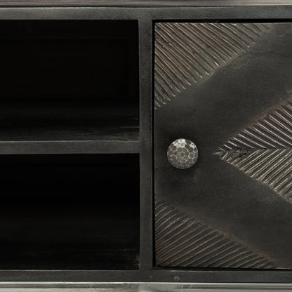 Mercana - Hogarth I Dark Brown Solid Wood TV Stand Media Console with Storage, TV up to 81" - 67741 view 9