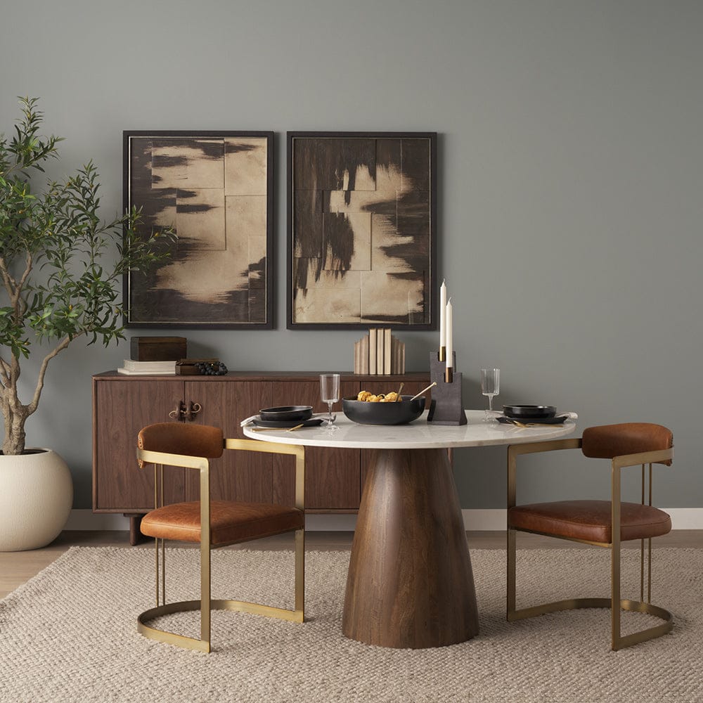 Mercana - Hollyfield I Brown Leather Seat Gold Iron Frame Dining Chair - 50413 view 5