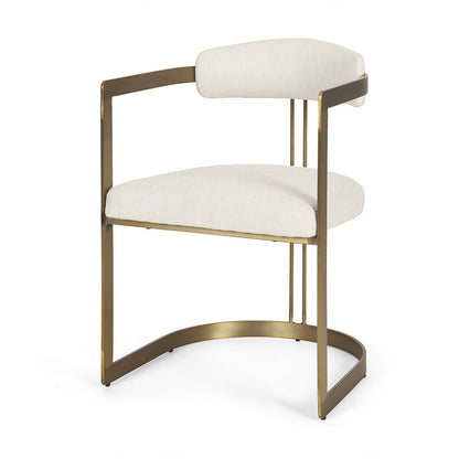 Mercana - Hollyfield II Cream Fabric Seat W/ Gold Iron Frame Dining Chair - 69451 view 1