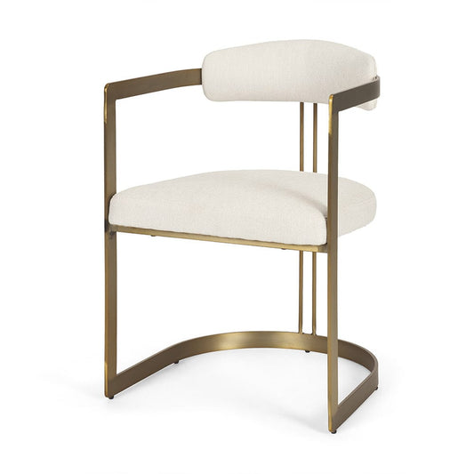 Mercana - Hollyfield II Cream Fabric Seat W/ Gold Iron Frame Dining Chair - 69451 view 1