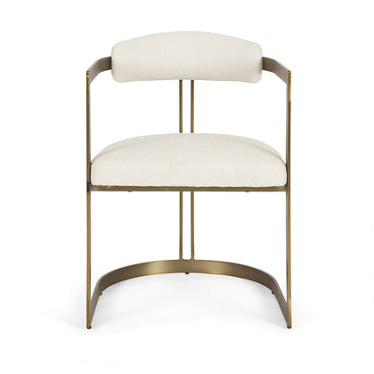Mercana - Hollyfield II Cream Fabric Seat W/ Gold Iron Frame Dining Chair - 69451 view 2
