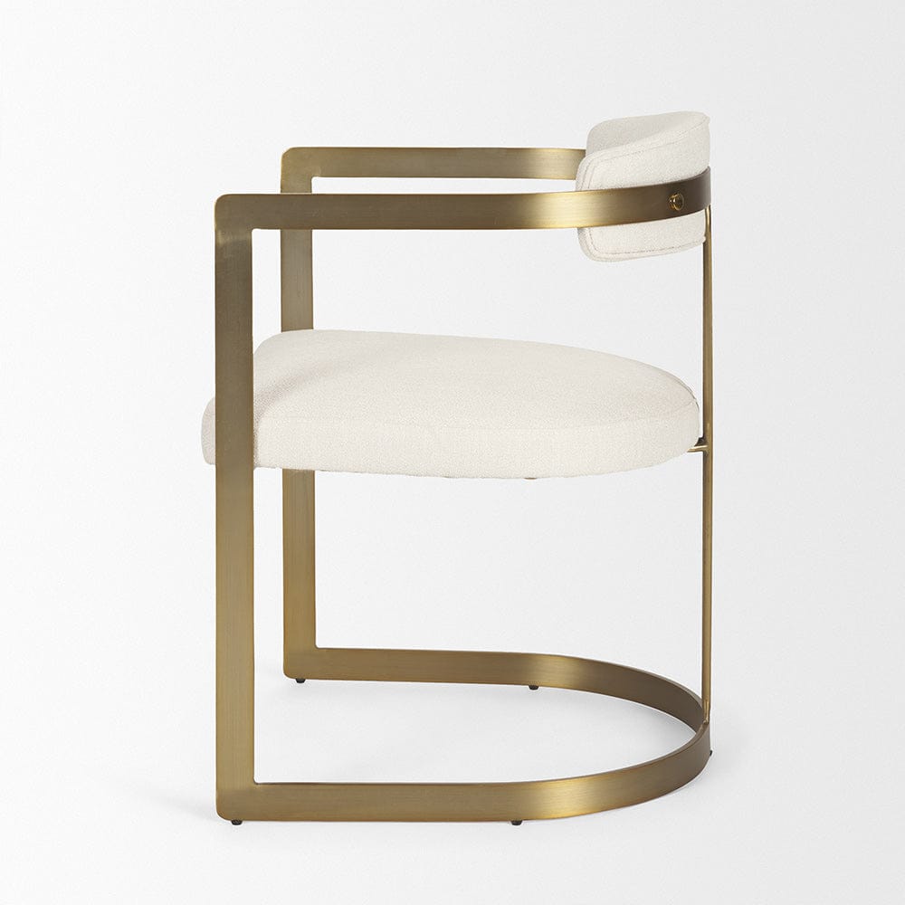 Mercana - Hollyfield II Cream Fabric Seat W/ Gold Iron Frame Dining Chair - 69451 view 3