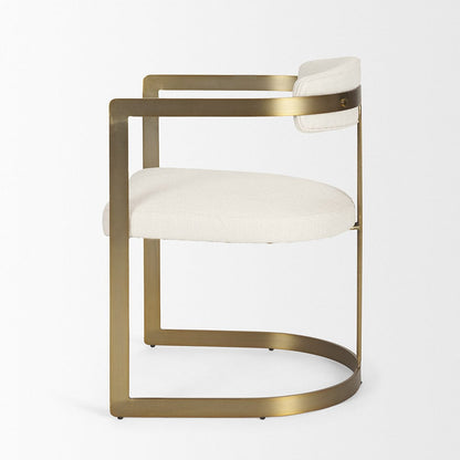 Mercana - Hollyfield II Cream Fabric Seat W/ Gold Iron Frame Dining Chair - 69451 view 3