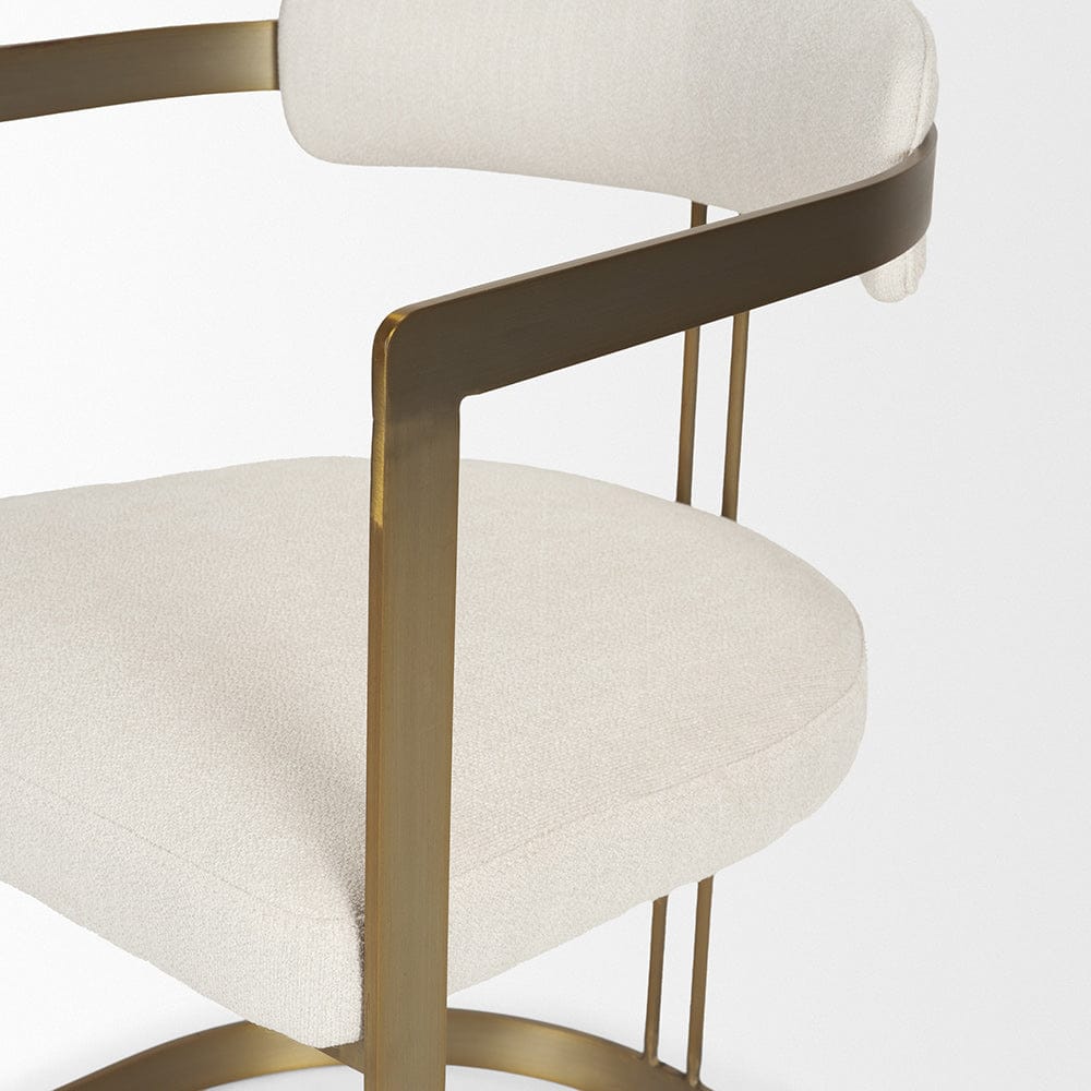 Mercana - Hollyfield II Cream Fabric Seat W/ Gold Iron Frame Dining Chair - 69451 view 8