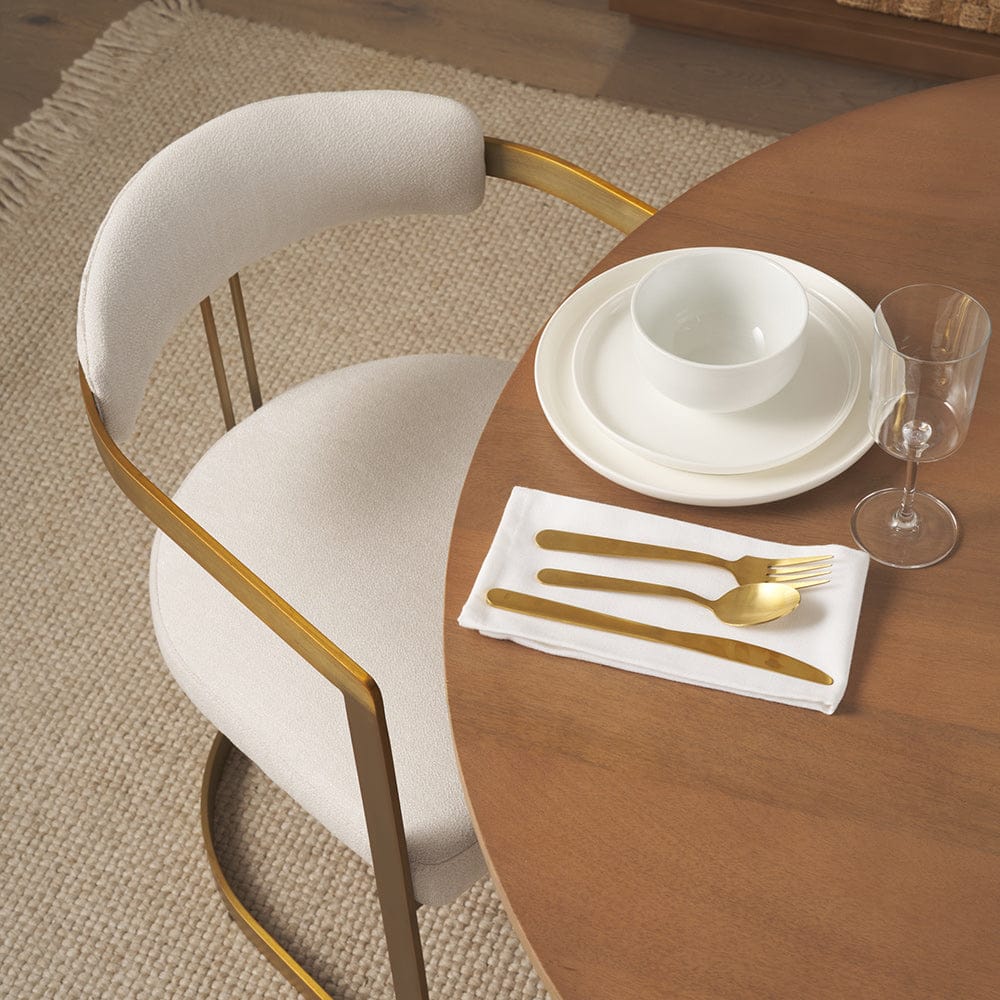 Mercana - Hollyfield II Cream Fabric Seat W/ Gold Iron Frame Dining Chair - 69451 view 11
