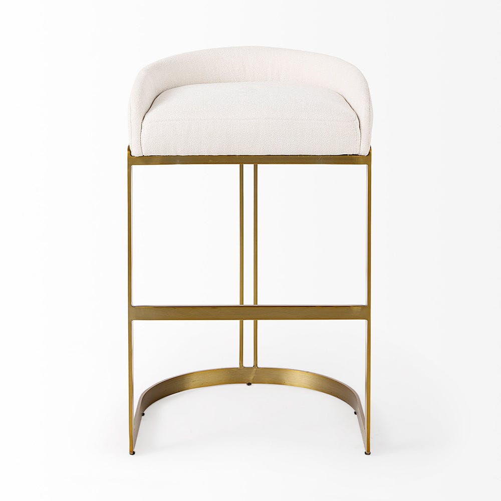 Mercana - Hollyfield II Cream Fabric Seat W/ Gold Metal Base Bar Stool - 69456 view 2