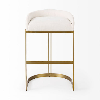 Mercana - Hollyfield II Cream Fabric Seat W/ Gold Metal Base Bar Stool - 69456 view 2