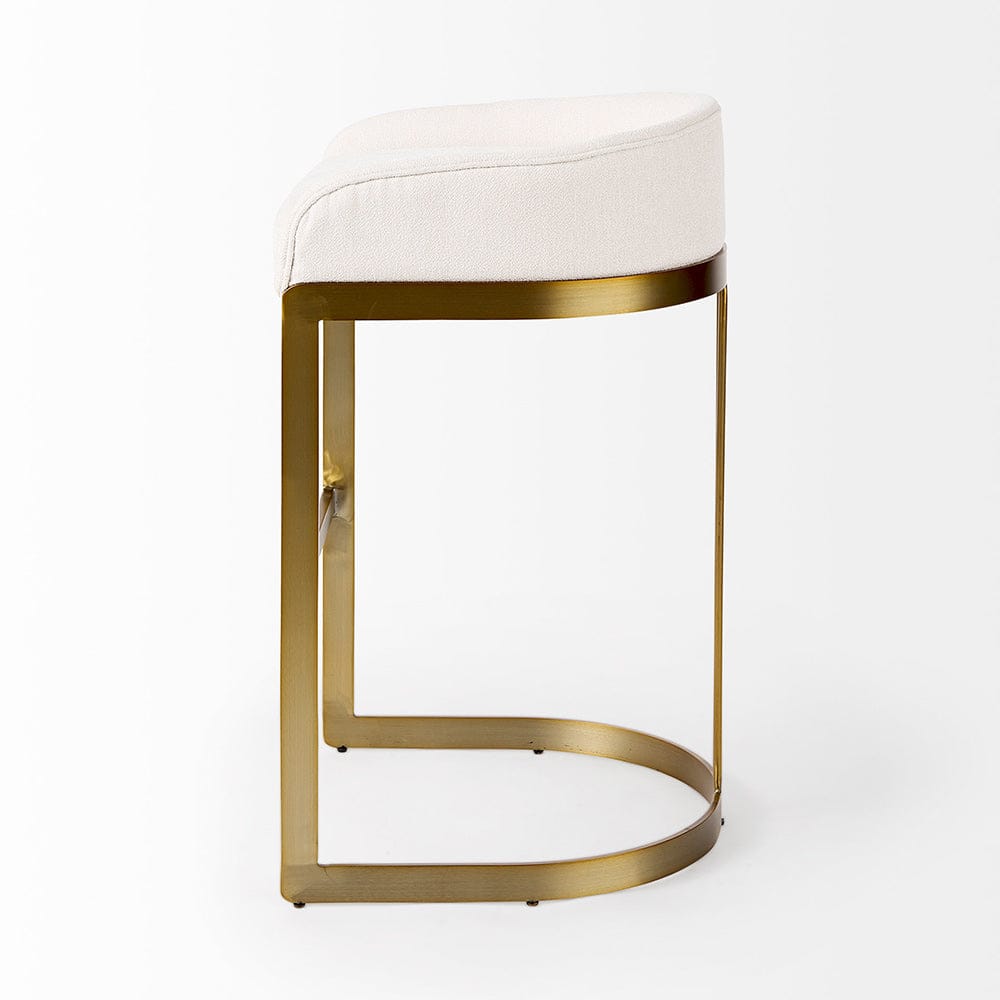 Mercana - Hollyfield II Cream Fabric Seat W/ Gold Metal Base Bar Stool - 69456 view 3