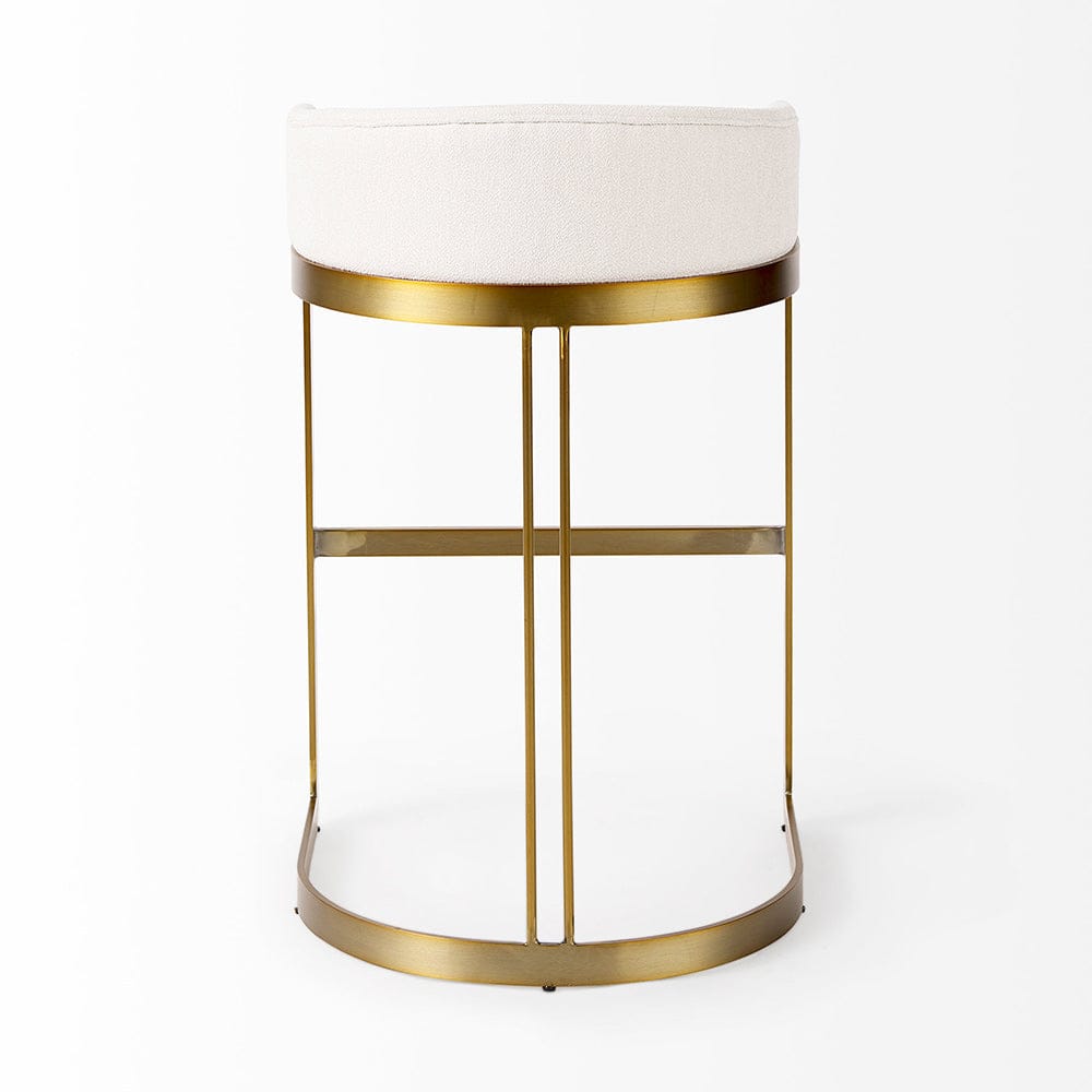 Mercana - Hollyfield II Cream Fabric Seat W/ Gold Metal Base Bar Stool - 69456 view 4