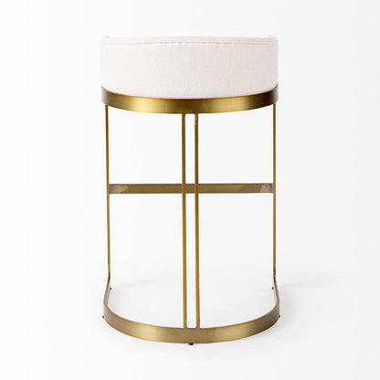 Mercana - Hollyfield II Cream Fabric Seat W/ Gold Metal Base Bar Stool - 69456 view 4