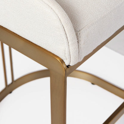 Mercana - Hollyfield II Cream Fabric Seat W/ Gold Metal Base Bar Stool - 69456 view 7