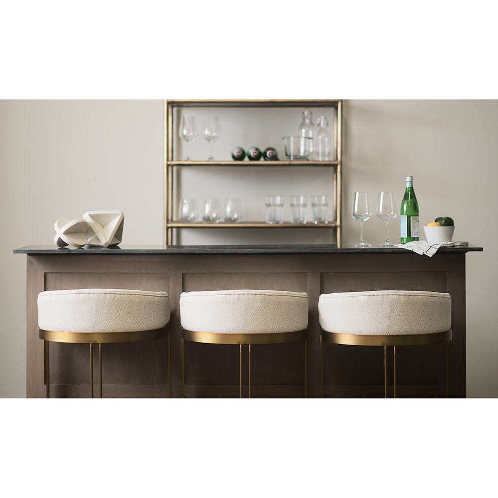 Mercana - Hollyfield II Cream Fabric Seat W/ Gold Metal Base Bar Stool - 69456 view 11