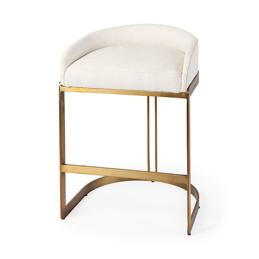 Mercana - Hollyfield II Cream Fabric Seat W/ Gold Metal Base Counter Stool - 69452 view 1