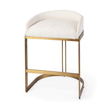 Mercana - Hollyfield II Cream Fabric Seat W/ Gold Metal Base Counter Stool - 69452 view 1