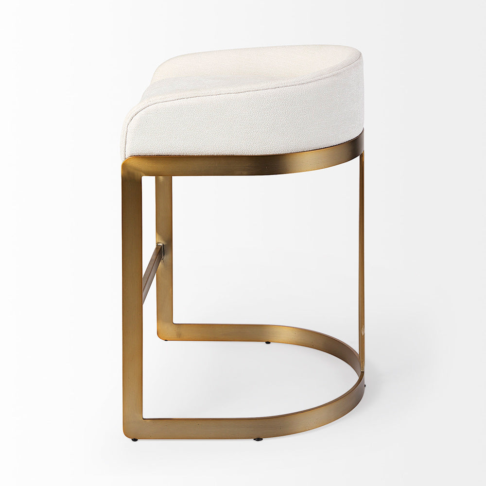 Mercana - Hollyfield II Cream Fabric Seat W/ Gold Metal Base Counter Stool - 69452 view 9