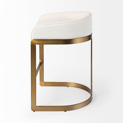 Mercana - Hollyfield II Cream Fabric Seat W/ Gold Metal Base Counter Stool - 69452 view 9