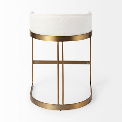 Mercana - Hollyfield II Cream Fabric Seat W/ Gold Metal Base Counter Stool - 69452 view 10