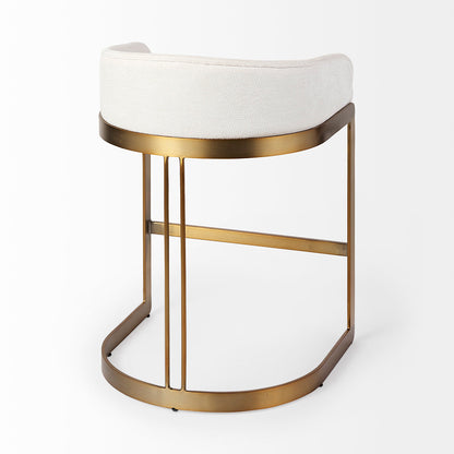 Mercana - Hollyfield II Cream Fabric Seat W/ Gold Metal Base Counter Stool - 69452 view 11