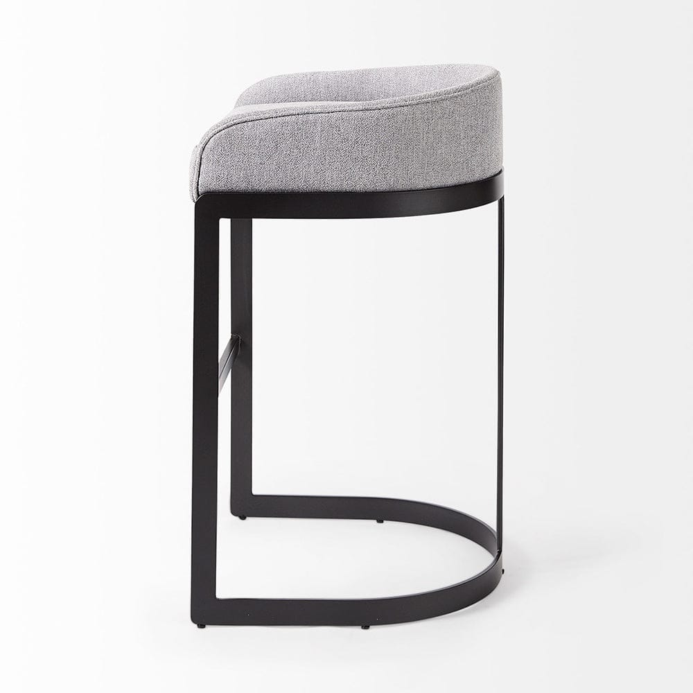 Mercana - Hollyfield II Gray Fabric Seat W/ Gray Metal Base Bar Stool - 69457 view 3