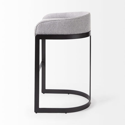 Mercana - Hollyfield II Gray Fabric Seat W/ Gray Metal Base Bar Stool - 69457 view 3