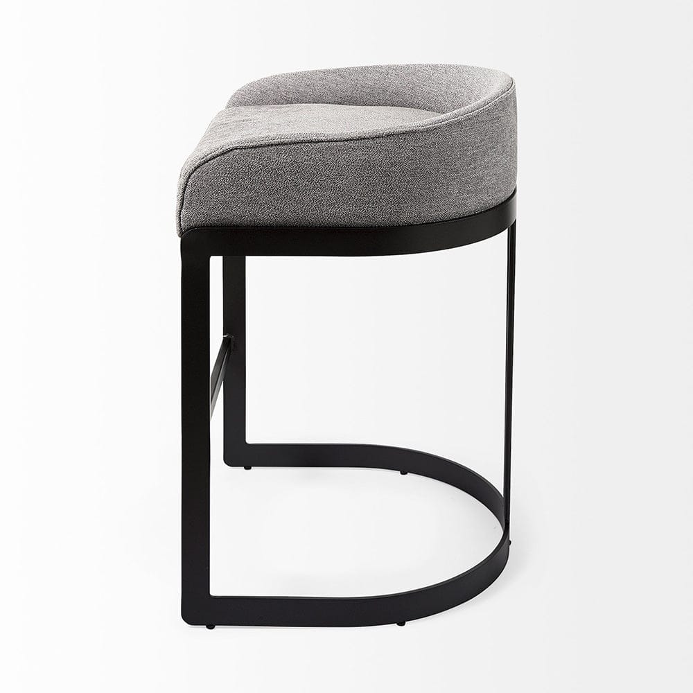 Mercana - Hollyfield II Gray Fabric Seat W/ Gray Metal Base Counter Stool - 69455 view 3
